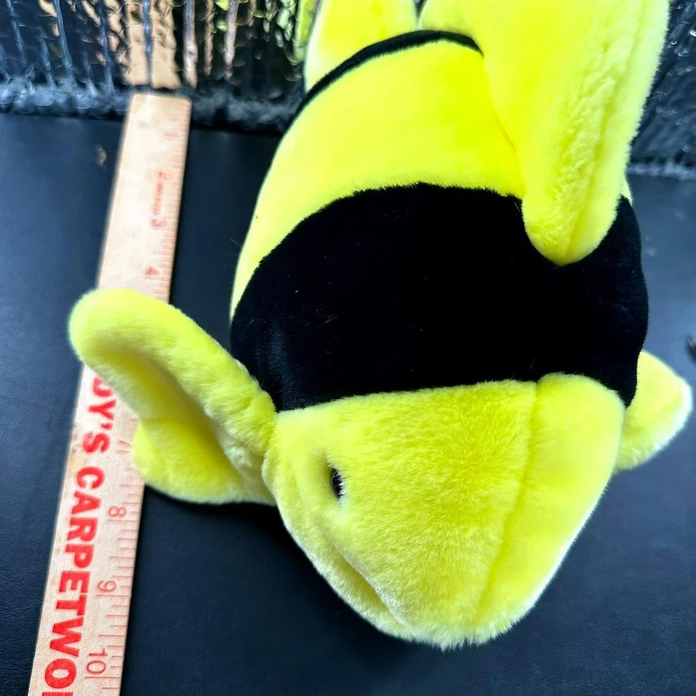 Ty Beanie Baby Bubbles Fish‎ 8in Yellow Black 1998 Retired Plush Toy